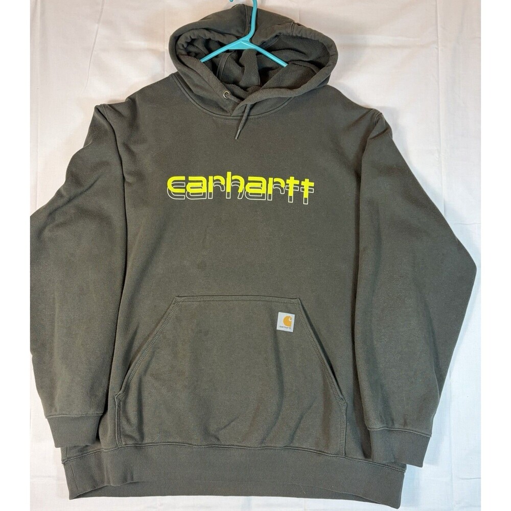 Carhartt L/S Hoodie Rain Defender TS5679 Relaxed Work Worn Olive Green Men’s 2XL